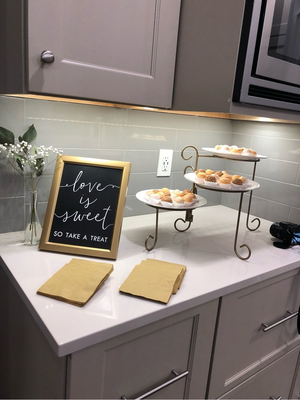 Gold Framed 'Love is Sweet' Sign
